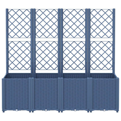 vidaXL Garden Planter with Trellis Blue Grey 160x40x140 cm PP