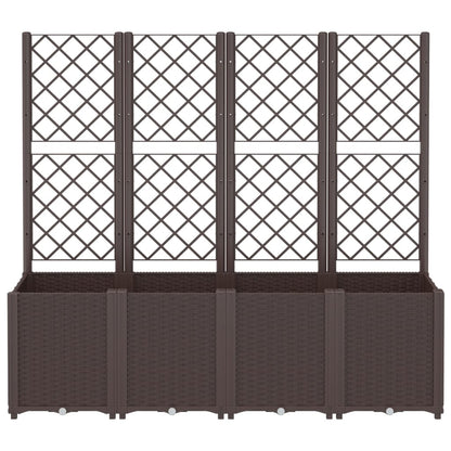vidaXL Garden Planter with Trellis Brown 160x40x140 cm PP
