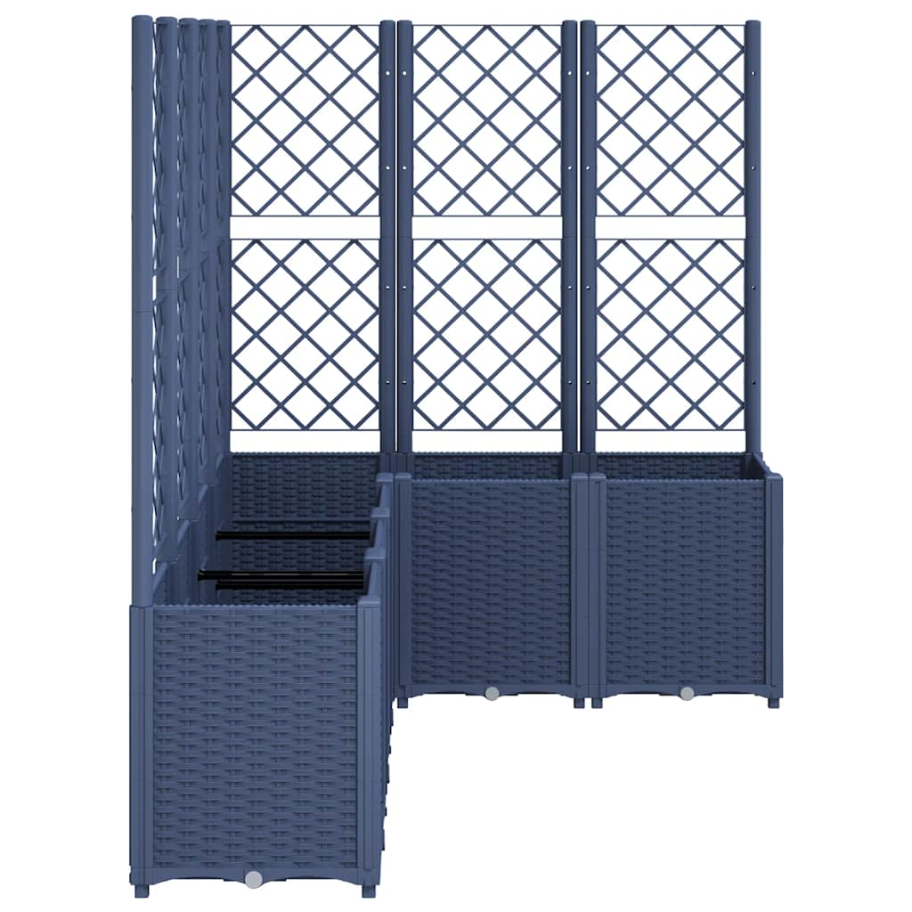 vidaXL Garden Planter with Trellis Blue Grey 160x120x140 cm PP