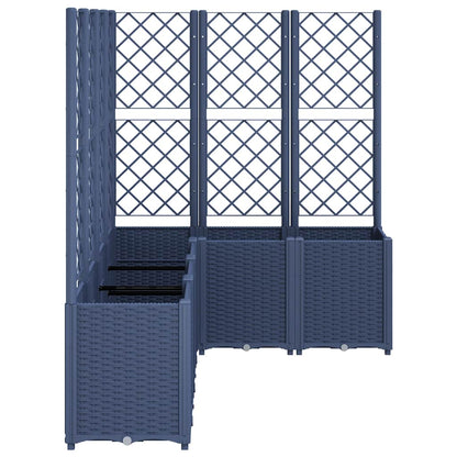 vidaXL Garden Planter with Trellis Blue Grey 160x120x140 cm PP