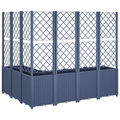 vidaXL Garden Planter with Trellis Blue Grey 160x120x140 cm PP