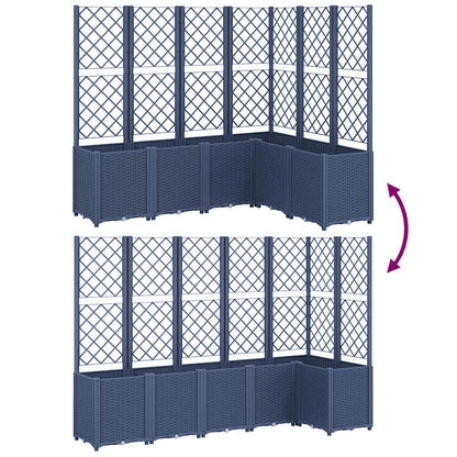 vidaXL Garden Planter with Trellis Blue Grey 160x120x140 cm PP