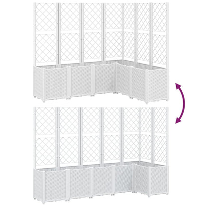 vidaXL Garden Planter with Trellis White 160x120x140 cm PP