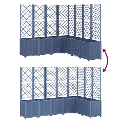 vidaXL Garden Planter with Trellis Blue Grey 160x160x140 cm PP