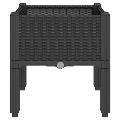 vidaXL Garden Planter with Legs Black 40x40x42 cm PP