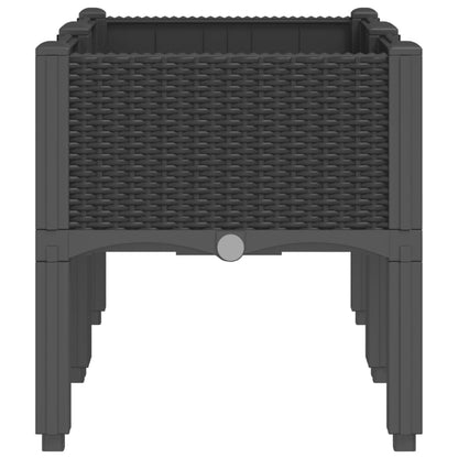 vidaXL Garden Planter with Legs Black 80x40x42 cm PP