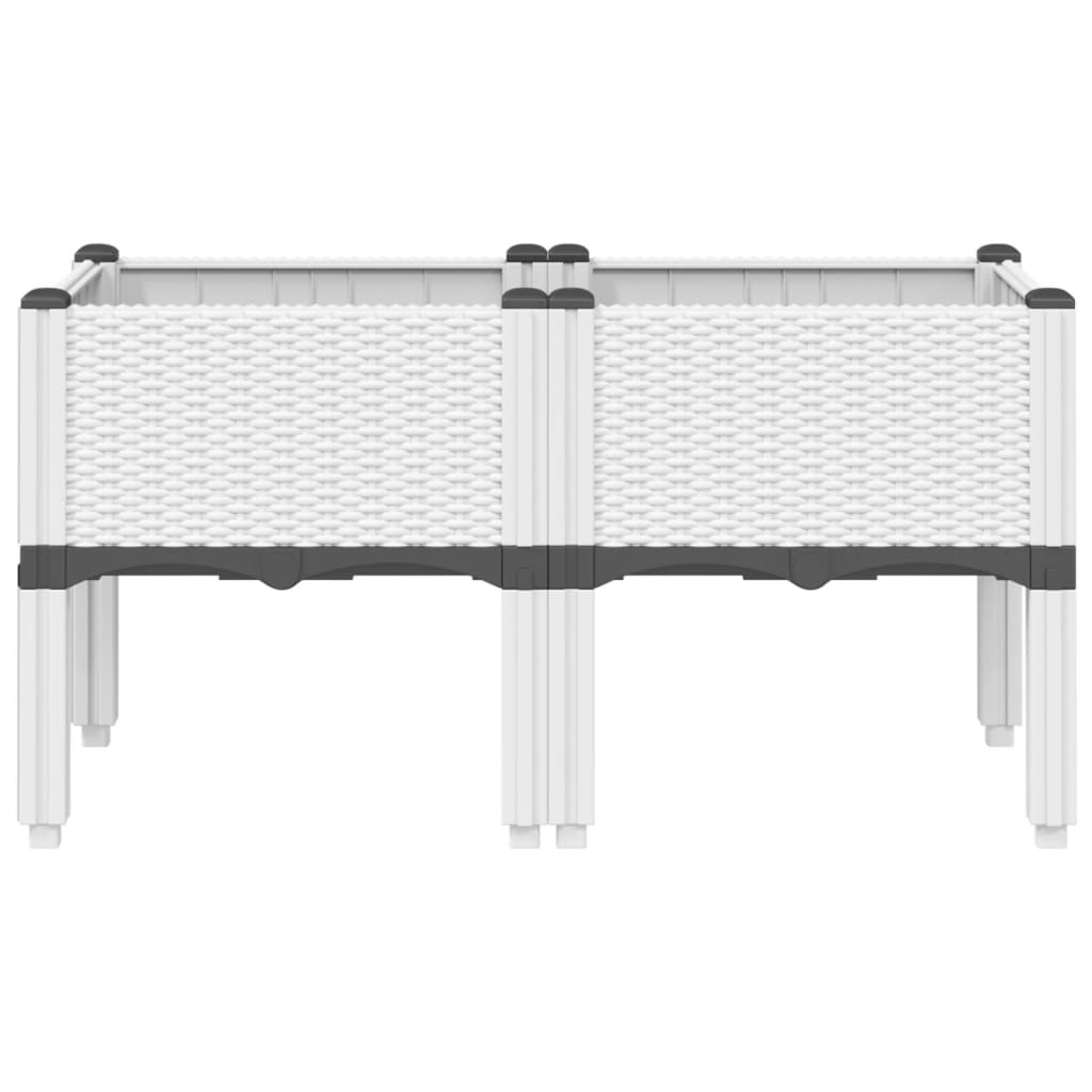 vidaXL Garden Planter with Legs White 80x40x42 cm PP