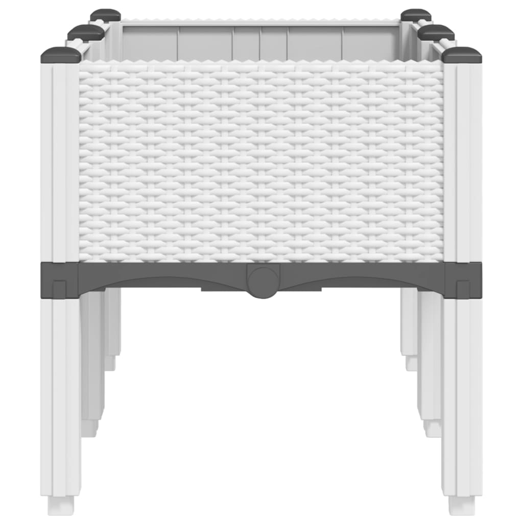 vidaXL Garden Planter with Legs White 80x40x42 cm PP