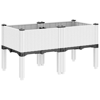 vidaXL Garden Planter with Legs White 80x40x42 cm PP