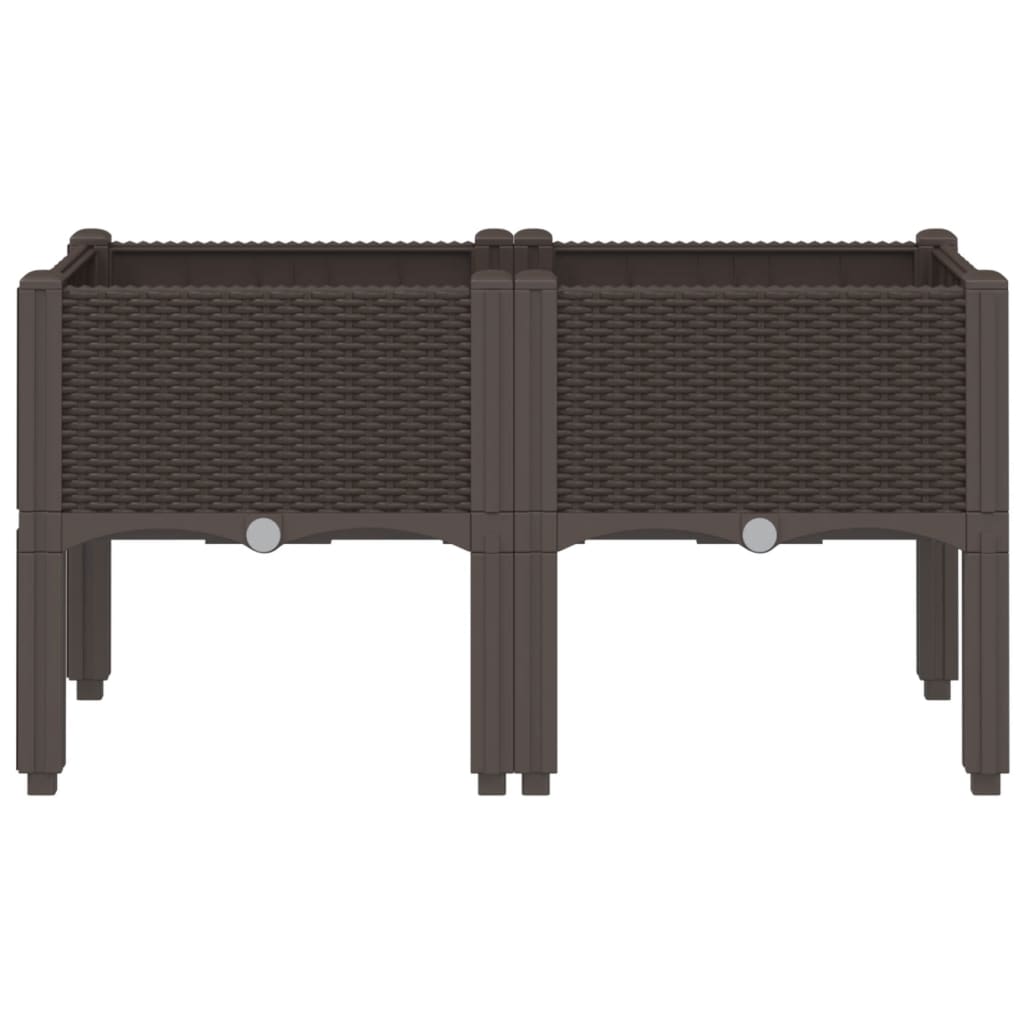 vidaXL Garden Planter with Legs Brown 80x40x42 cm PP