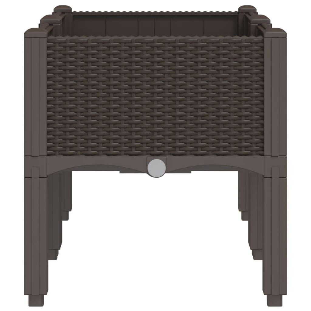 vidaXL Garden Planter with Legs Brown 80x40x42 cm PP