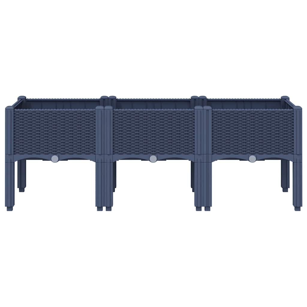 vidaXL Garden Planter with Legs Blue Grey 120x40x42 cm PP