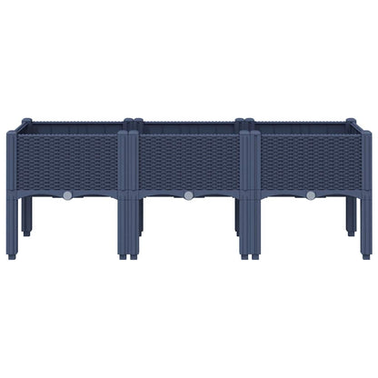 vidaXL Garden Planter with Legs Blue Grey 120x40x42 cm PP