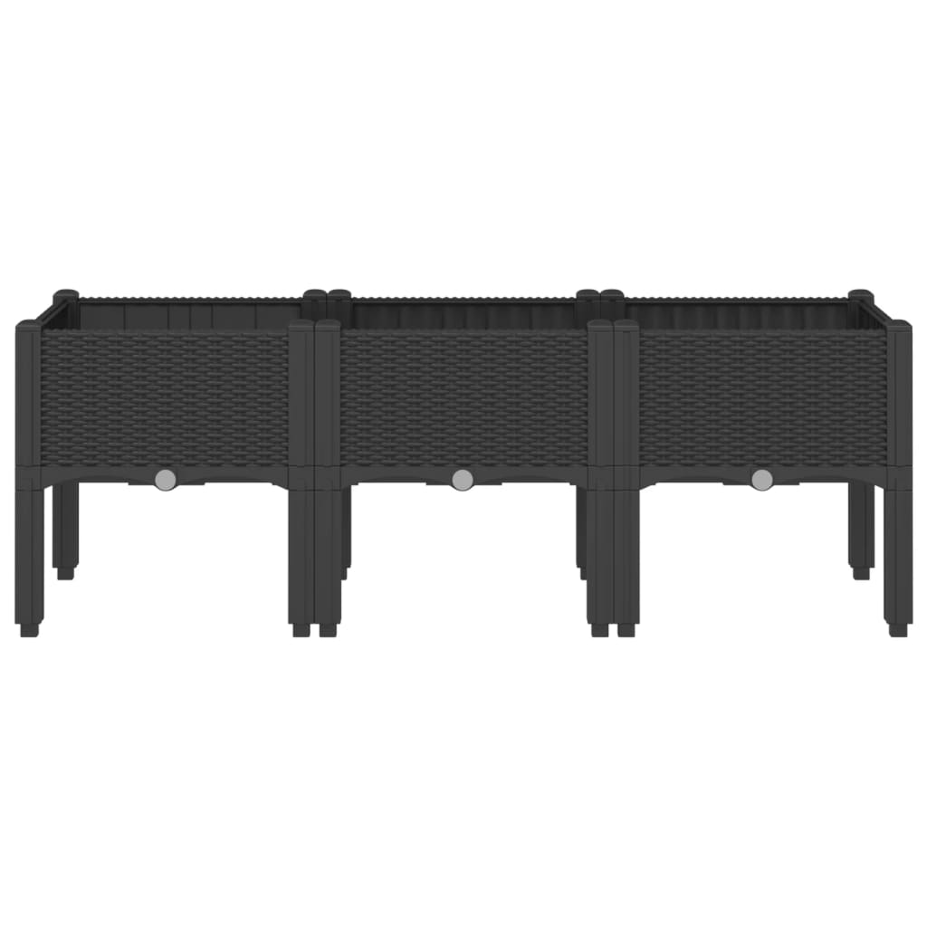 vidaXL Garden Planter with Legs Black 120x40x42 cm PP