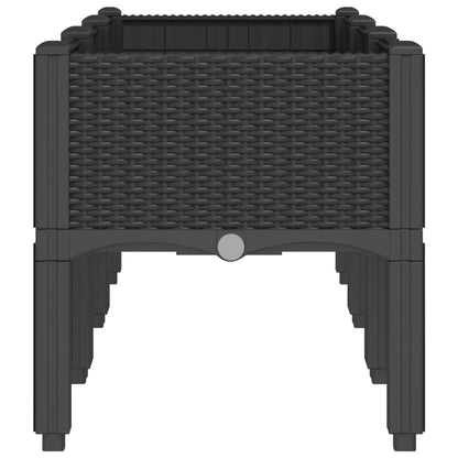 vidaXL Garden Planter with Legs Black 120x40x42 cm PP