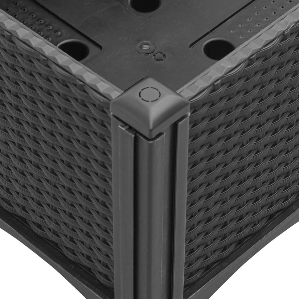 vidaXL Garden Planter with Legs Black 120x40x42 cm PP