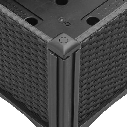 vidaXL Garden Planter with Legs Black 120x40x42 cm PP