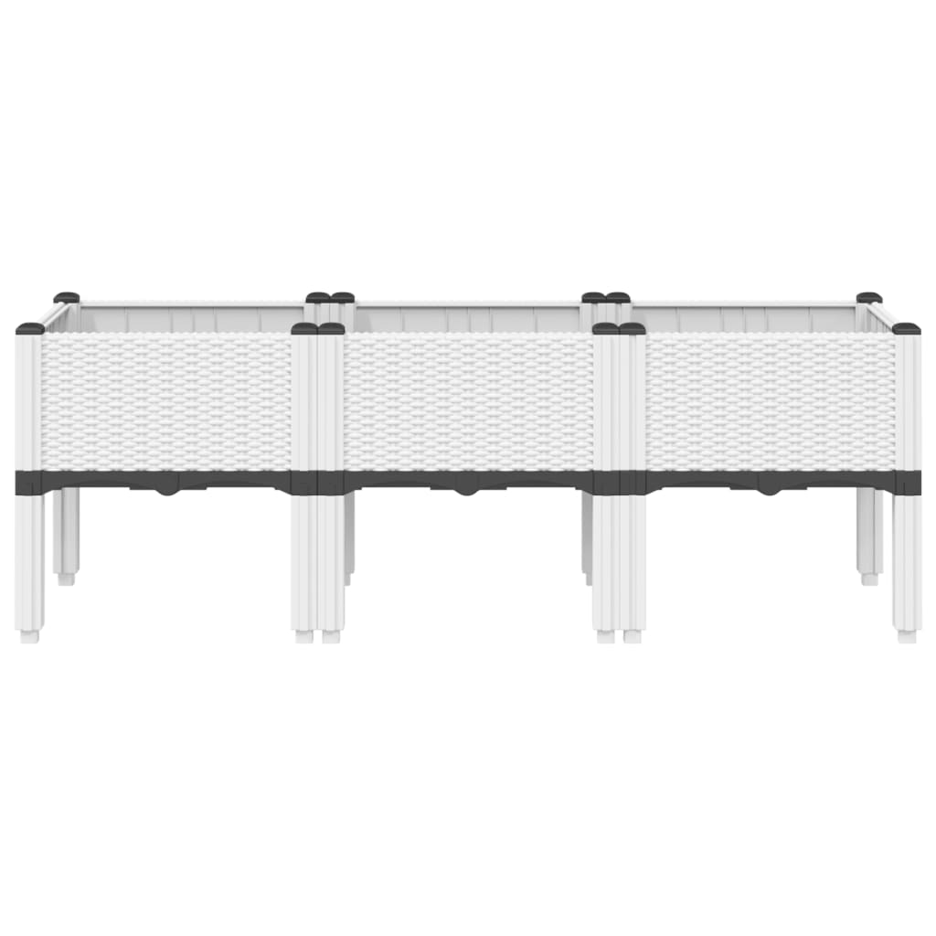 vidaXL Garden Planter with Legs White 120x40x42 cm PP