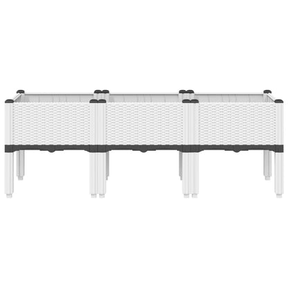 vidaXL Garden Planter with Legs White 120x40x42 cm PP
