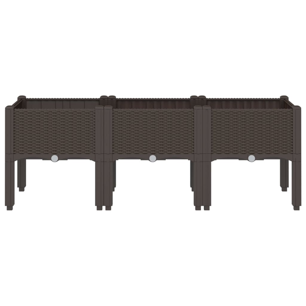 vidaXL Garden Planter with Legs Brown 120x40x42 cm PP
