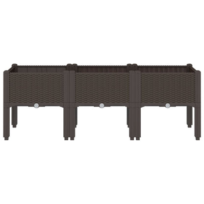 vidaXL Garden Planter with Legs Brown 120x40x42 cm PP