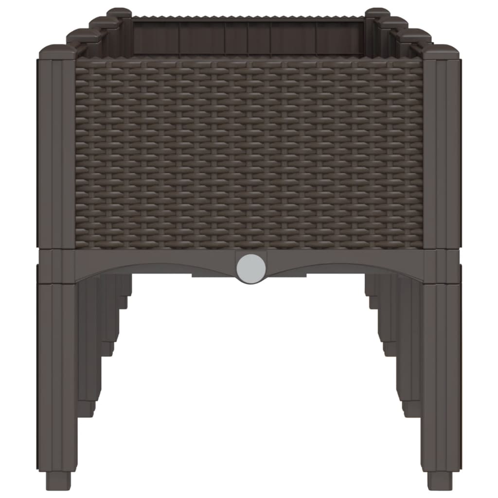 vidaXL Garden Planter with Legs Brown 120x40x42 cm PP