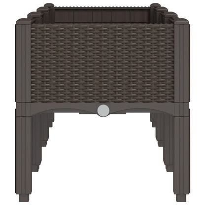vidaXL Garden Planter with Legs Brown 120x40x42 cm PP