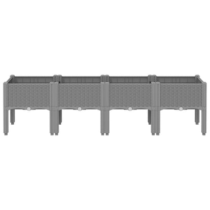 vidaXL Garden Planter with Legs Light Grey 160x40x42 cm PP