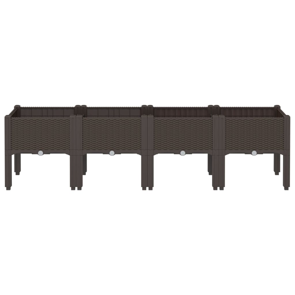 vidaXL Garden Planter with Legs Brown 160x40x42 cm PP