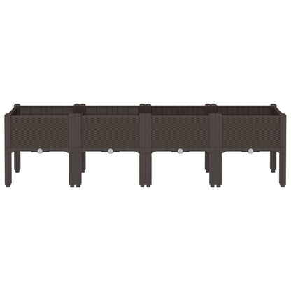 vidaXL Garden Planter with Legs Brown 160x40x42 cm PP