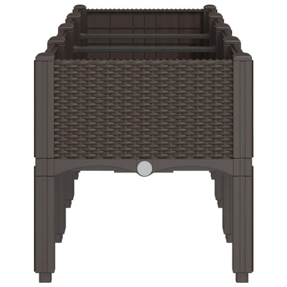 vidaXL Garden Planter with Legs Brown 160x40x42 cm PP