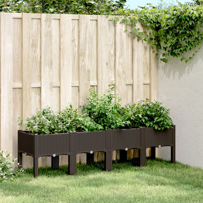vidaXL Garden Planter with Legs Brown 160x40x42 cm PP