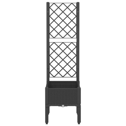 vidaXL Garden Planter with Trellis Black 40x40x142 cm PP