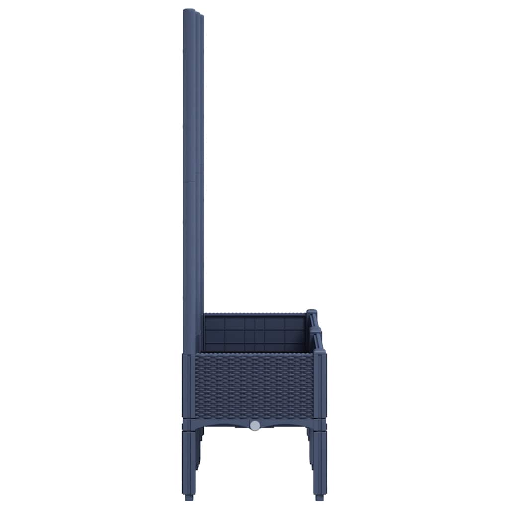 vidaXL Garden Planter with Trellis Blue Grey 80x40x142 cm PP