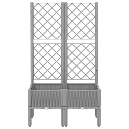 vidaXL Garden Planter with Trellis Light Grey 80x40x142 cm PP
