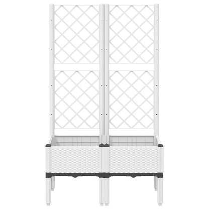 vidaXL Garden Planter with Trellis White 80x40x142 cm PP