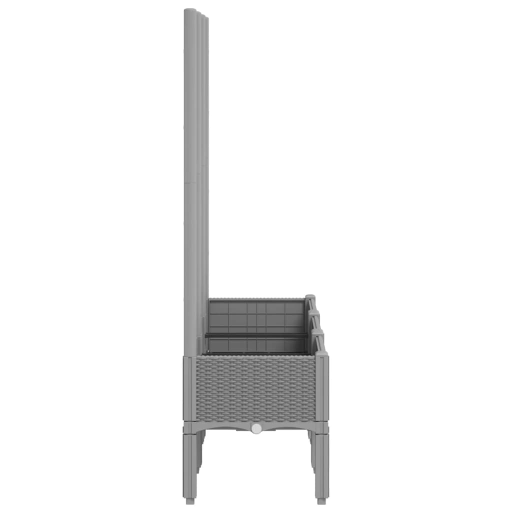 vidaXL Garden Planter with Trellis Light Grey 120x40x142 cm PP