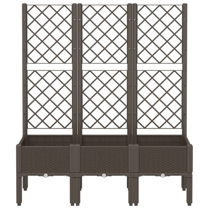 vidaXL Garden Planter with Trellis Brown 120x40x142 cm PP