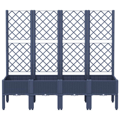 vidaXL Garden Planter with Trellis Blue Grey 160x40x142 cm PP