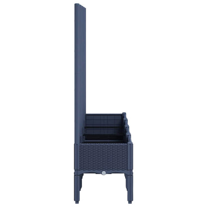 vidaXL Garden Planter with Trellis Blue Grey 160x40x142 cm PP