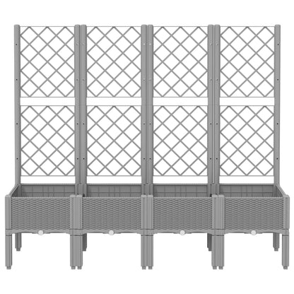 vidaXL Garden Planter with Trellis Light Grey 160x40x142 cm PP