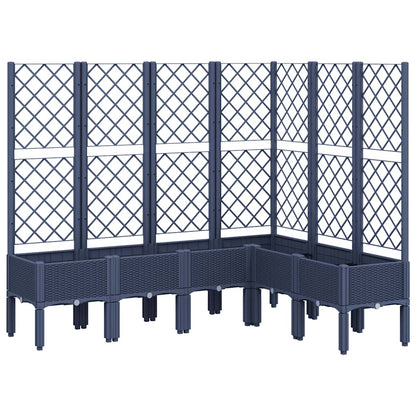 vidaXL Garden Planter with Trellis Blue Grey 160x120x142 cm PP
