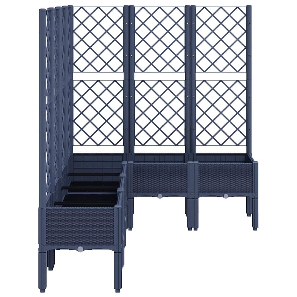 vidaXL Garden Planter with Trellis Blue Grey 160x120x142 cm PP
