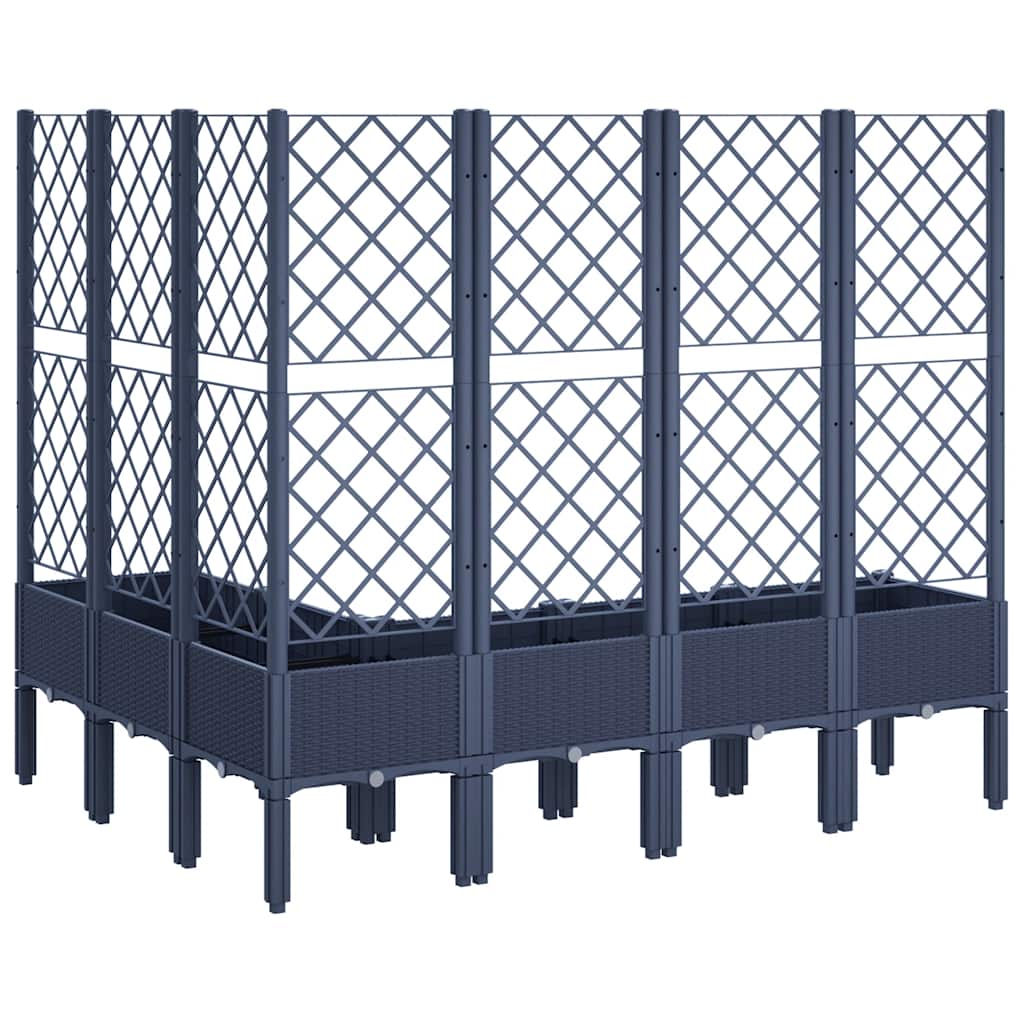 vidaXL Garden Planter with Trellis Blue Grey 160x120x142 cm PP