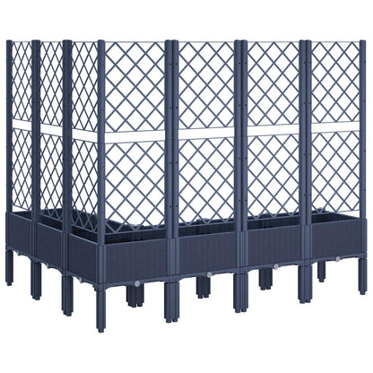 vidaXL Garden Planter with Trellis Blue Grey 160x120x142 cm PP