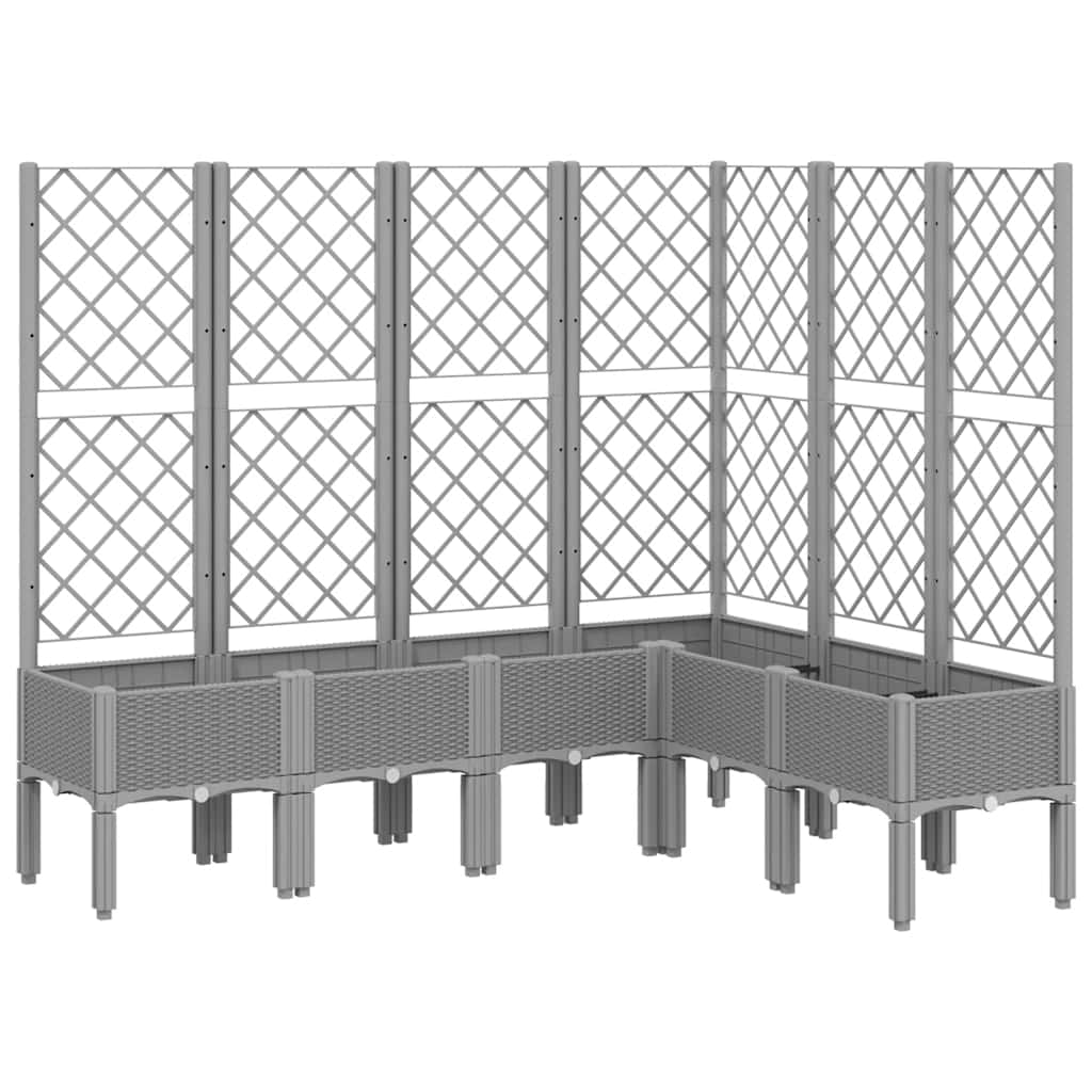vidaXL Garden Planter with Trellis Light Grey 160x120x142 cm PP