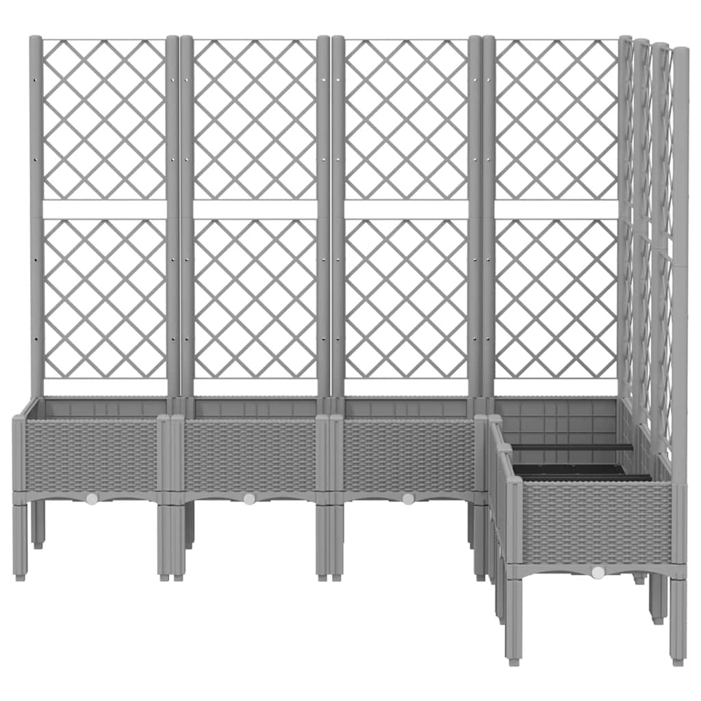 vidaXL Garden Planter with Trellis Light Grey 160x120x142 cm PP