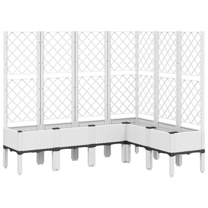 vidaXL Garden Planter with Trellis White 160x120x142 cm PP