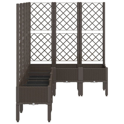 vidaXL Garden Planter with Trellis Brown 160x120x142 cm PP
