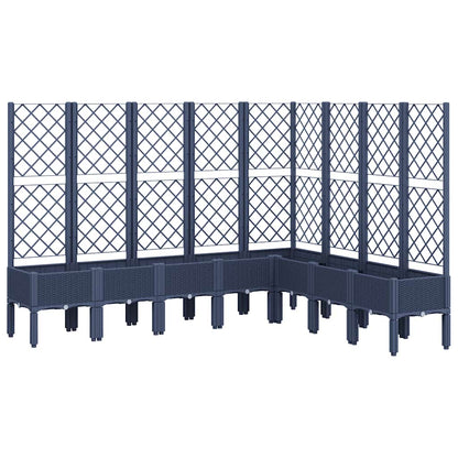 vidaXL Garden Planter with Trellis Blue Grey 200x160x142 cm PP